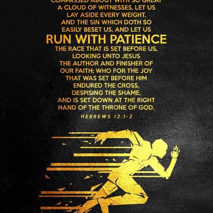 Hebrews 12:1-2 Canvas Wall Art