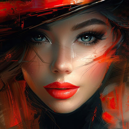 Siren in Rouge Overture Canvas Wall Art