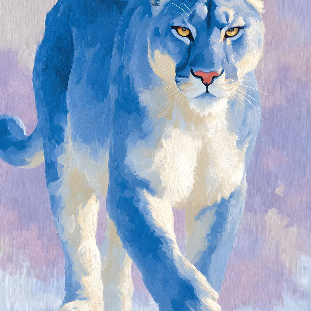 Silent Snow Puma Stroll Canvas Wall Art