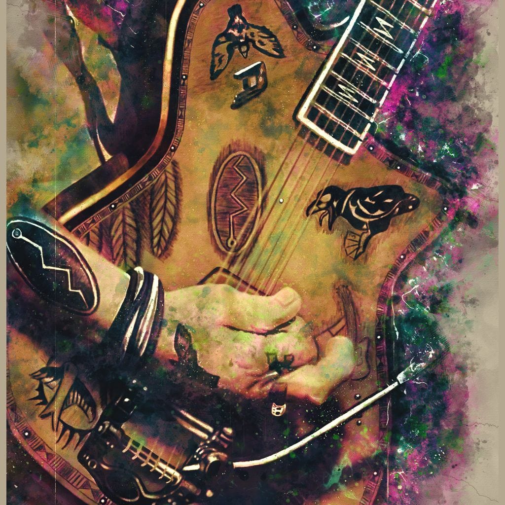 Johnny Depp's Guitar Canvas Wall Art