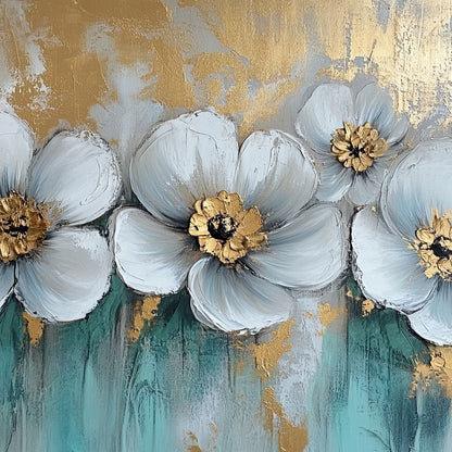 Golden Petals Dreamscape Blooms Canvas Wall Art