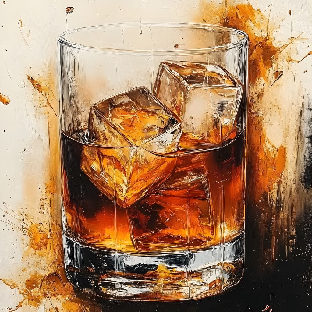Whiskey Drink Elegance Canvas Wall Art