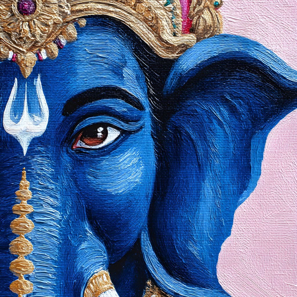 Lord Ganesha Blue Majesty Canvas Wall Art