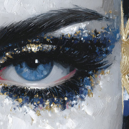 Golden Sun Blue Eye Canvas Wall Art