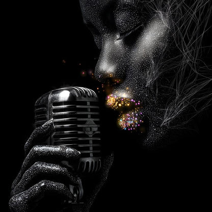 Stardust Singer Noir Portrait Canvas Wall Art