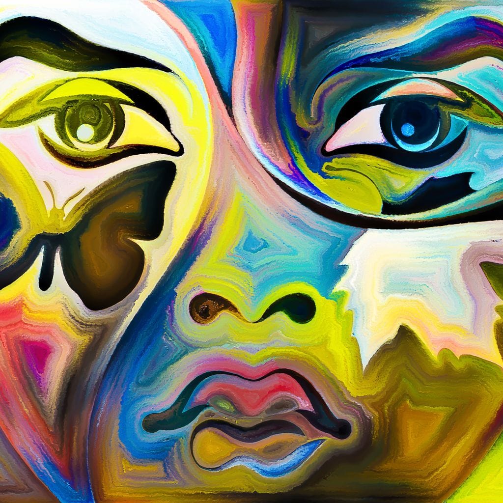 Multicolored Artistic Abstraction Canvas Wall Art