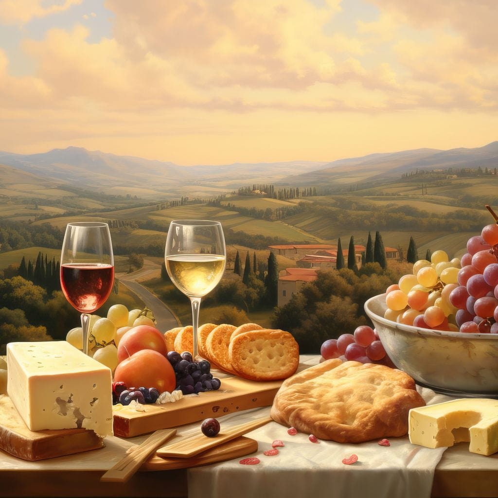 Wine & Cheese Valley Canvas Wall Art