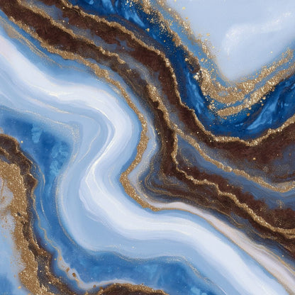 Blue Geode Gold River Flow Canvas Wall Art