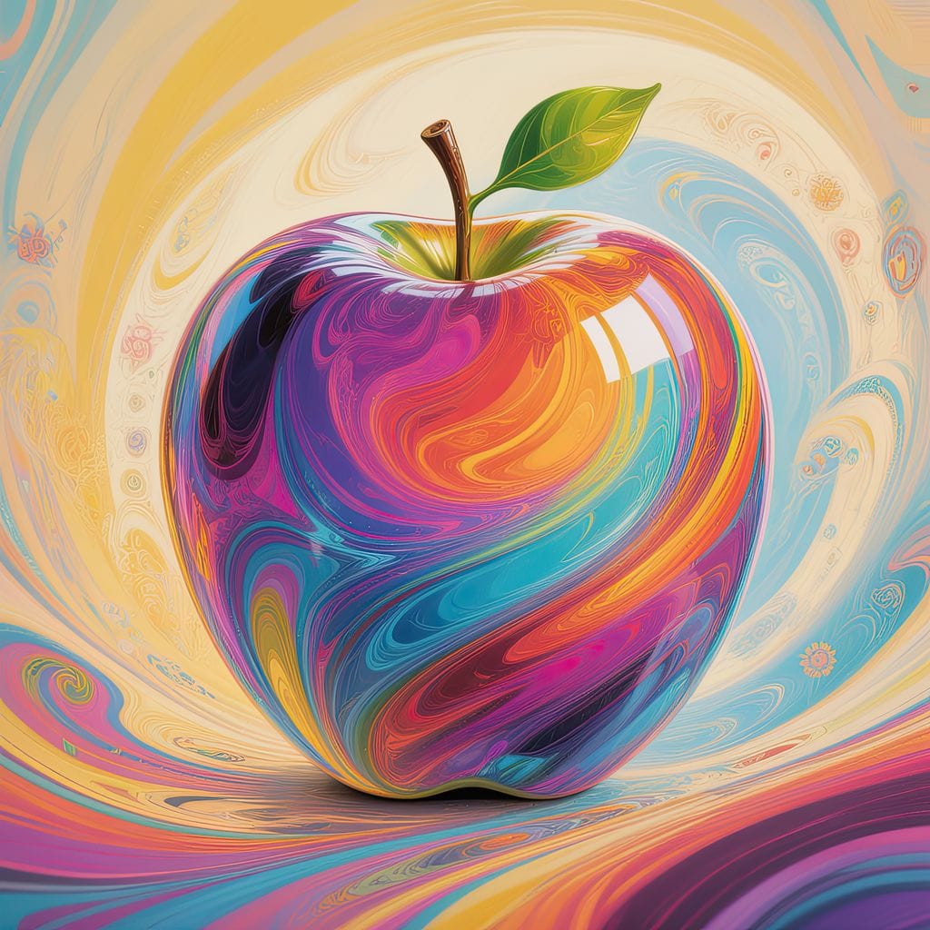 The Enchanted Rainbow Apple Canvas Wall Art