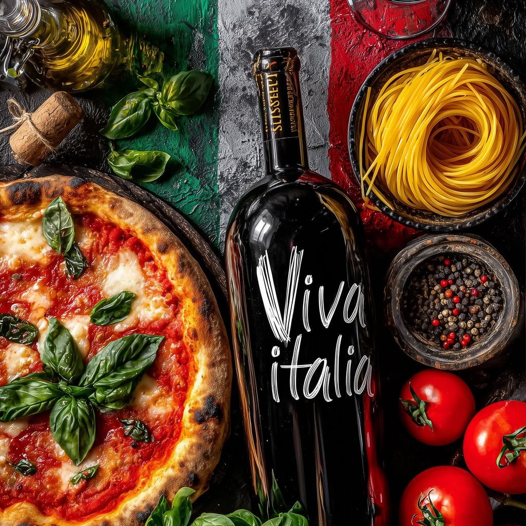Italian Feast Still Life Canvas Wall Art