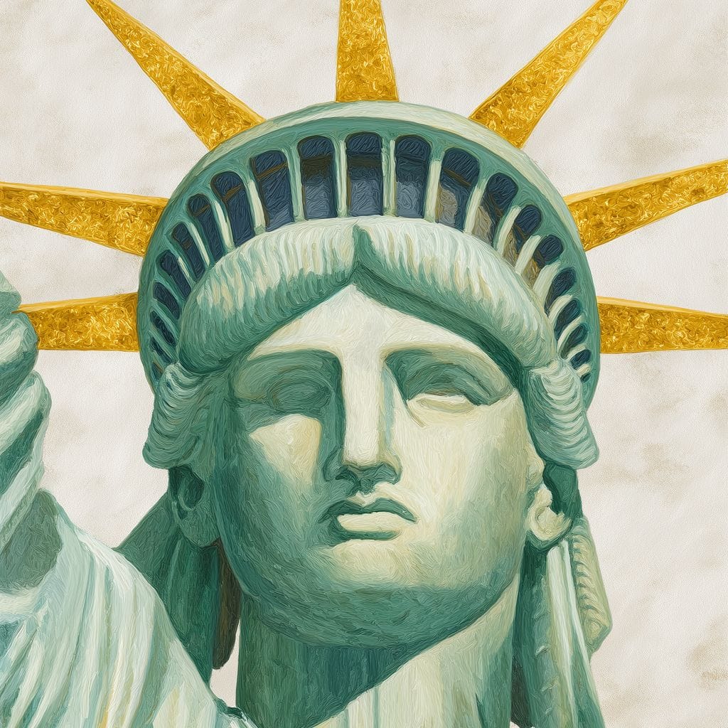 Liberty Crown Golden Rays Canvas Wall Art