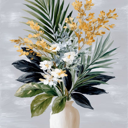 Golden Botanicals Still Life Canvas Wall Art