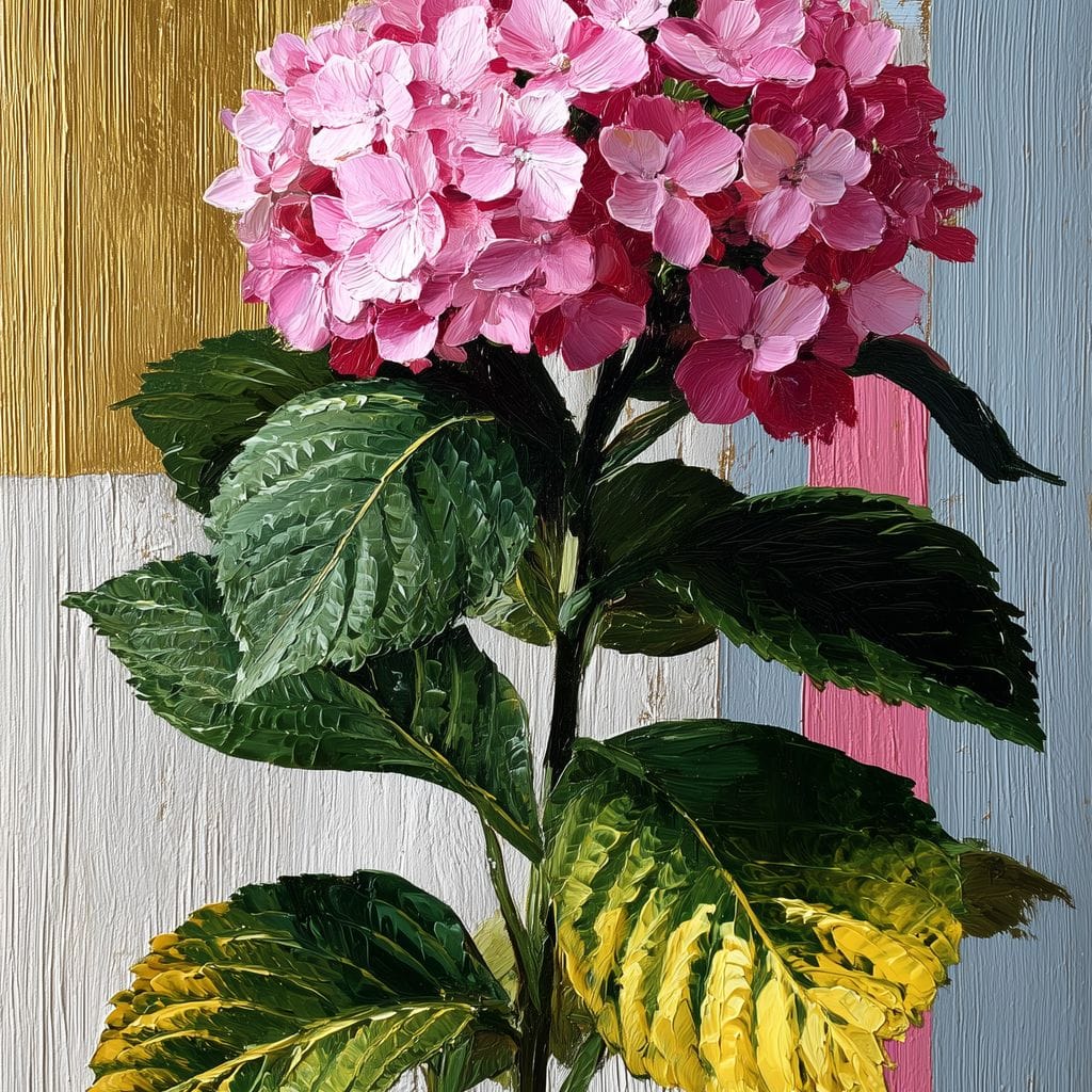 Pink Hydrangea Garden Glow Canvas Wall Art