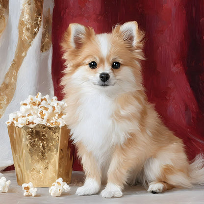 Pomeranian Popcorn Soiree Canvas Wall Art