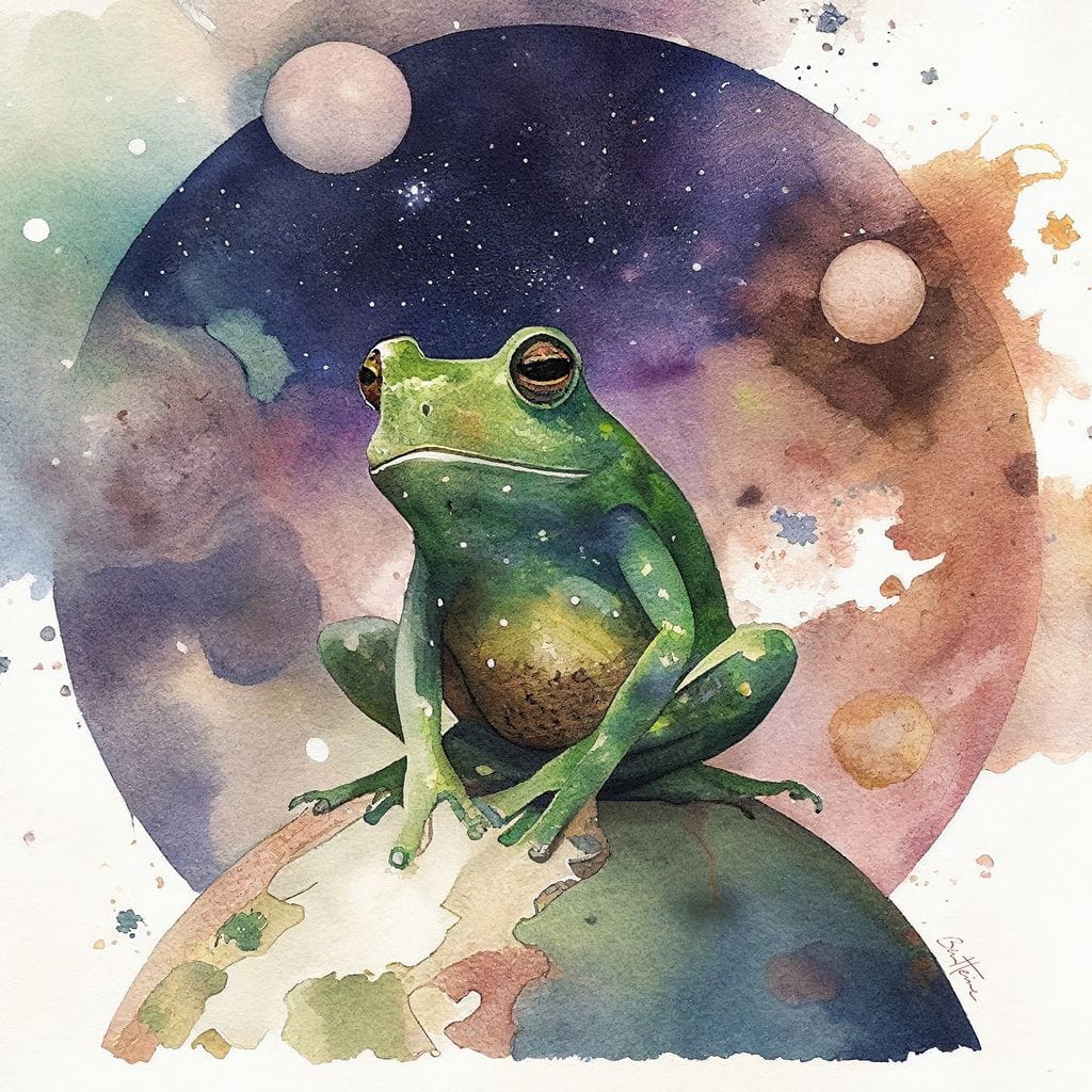 Frog - Astro Cruise Canvas Wall Art