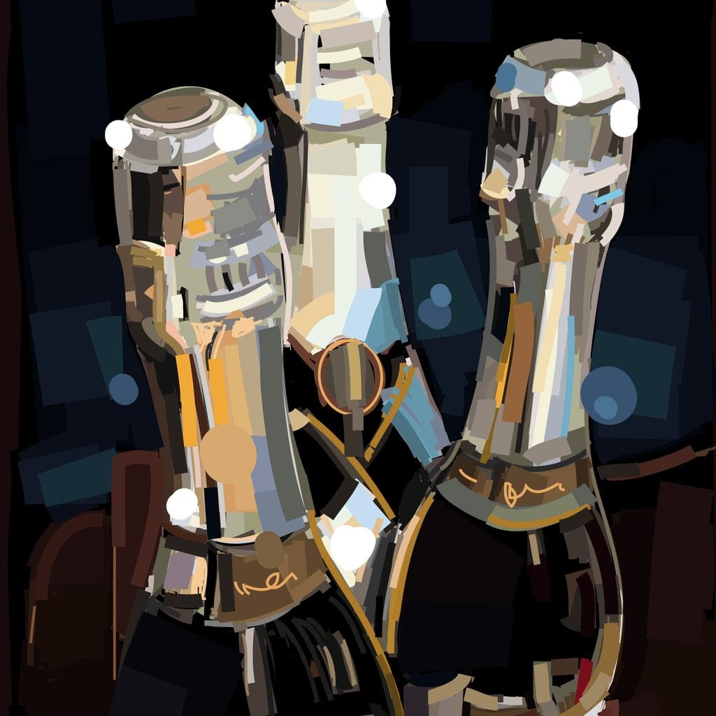 Champagne Bottles Canvas Wall Art
