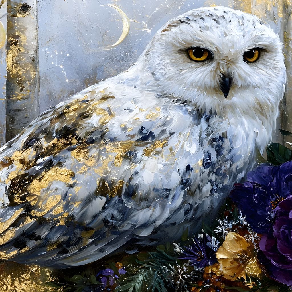 Silent Watcher Among Golden Birch Canvas Wall Art