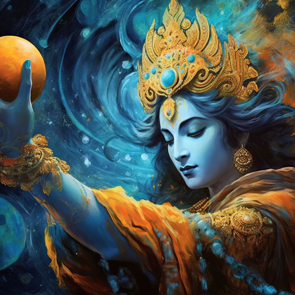 Krishna's Wisdom Path Canvas Wall Art