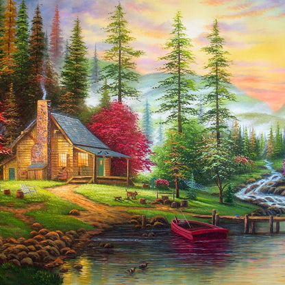 The House by the River Canvas Wall Art
