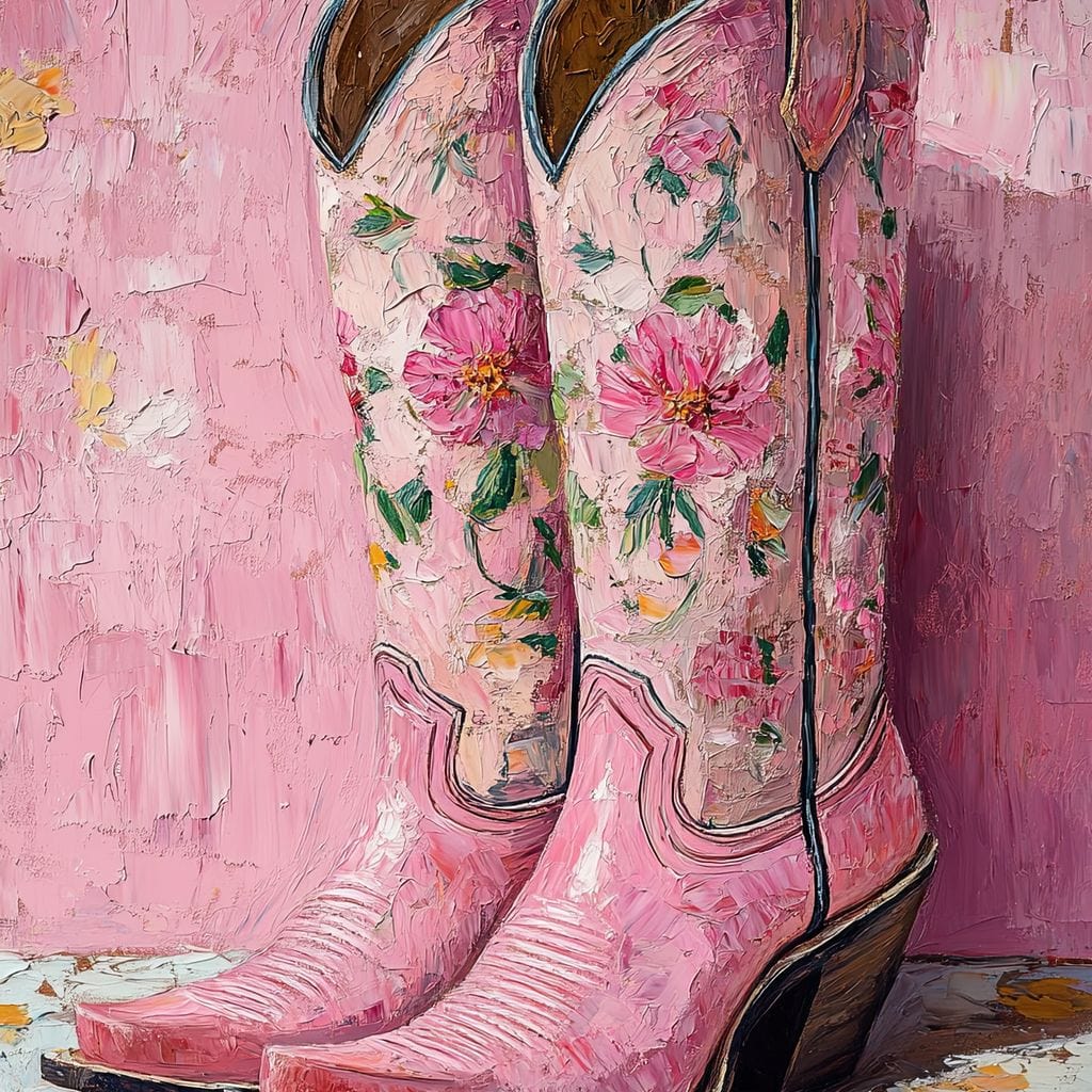 Floral Western Romance Canvas Wall Art
