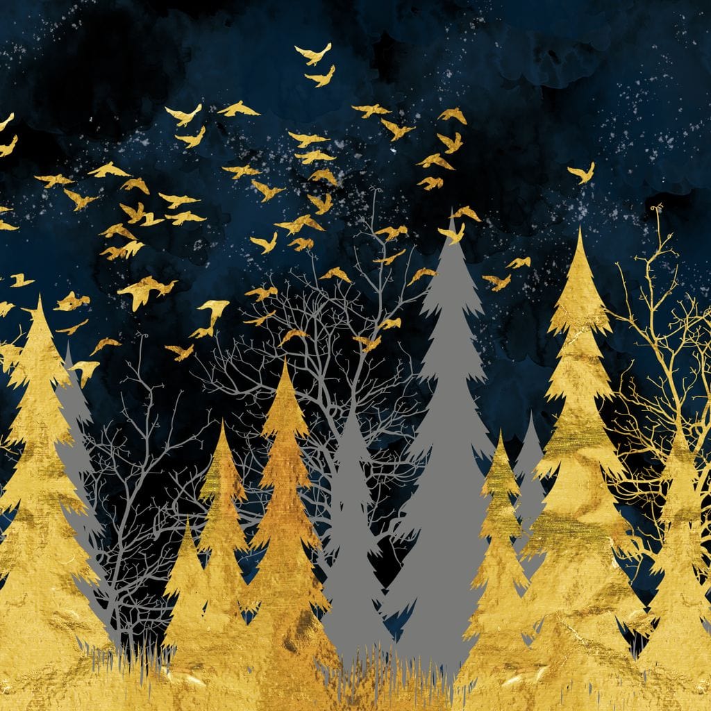 Golden Moonlight Canvas Wall Art