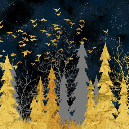 Golden Moonlight Canvas Wall Art