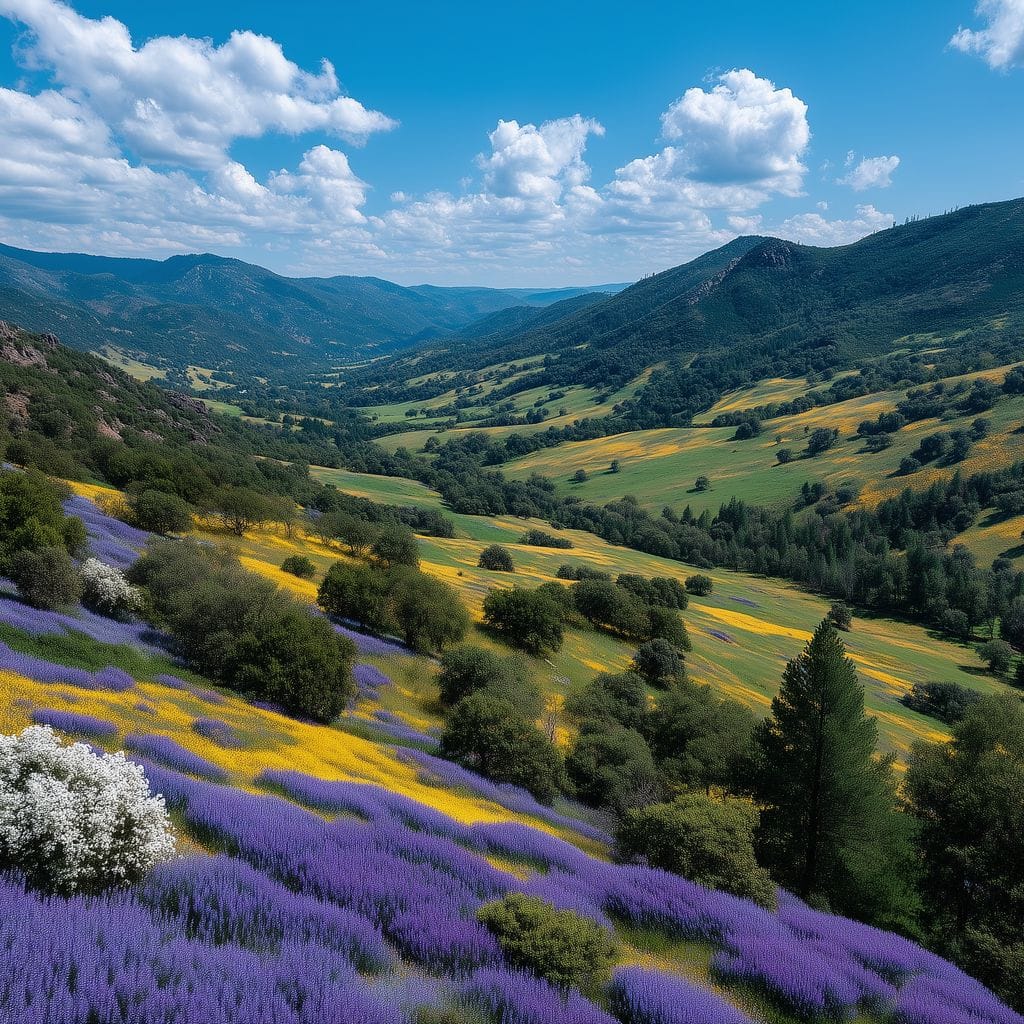 Wildflower Valley Vista Sky Canvas Wall Art