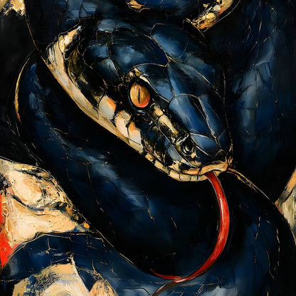 Coiled Ancient Predator Rising Canvas Wall Art