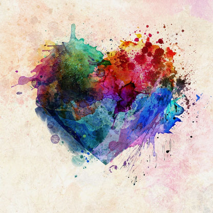 Heart Splash Canvas Wall Art