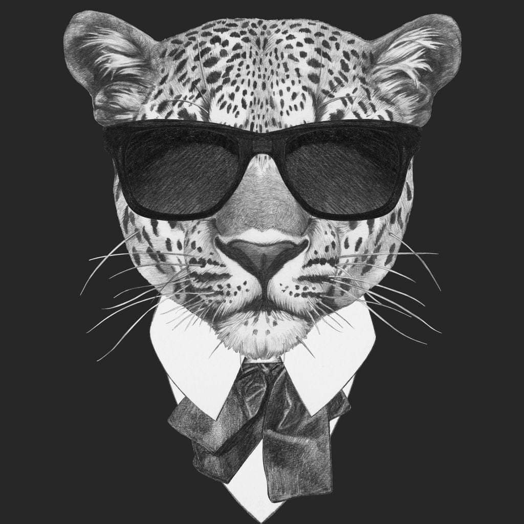 Dressed Up Leopard Canvas Wall Art