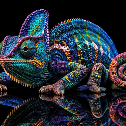 Chromatic Chameleon Canvas Wall Art
