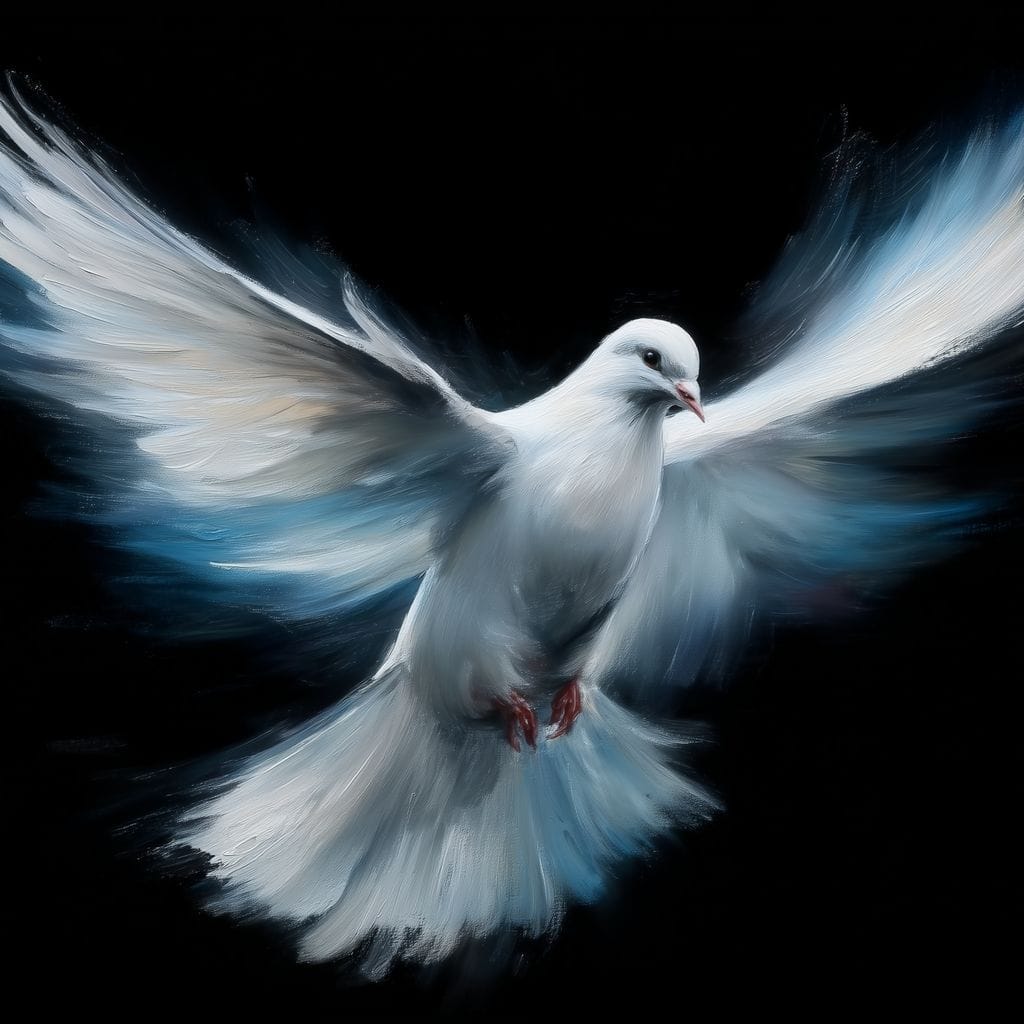 Ascending White Wing Motion Canvas Wall Art