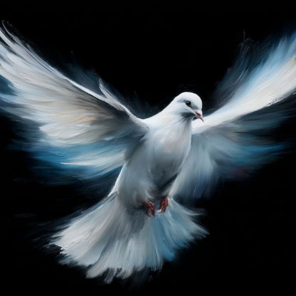 Ascending White Wing Motion Canvas Wall Art