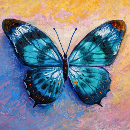 Light Blue Butterfly Canvas Wall Art