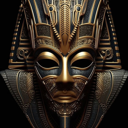 Regal Mask of the Golden Ruler Canvas Wall Art