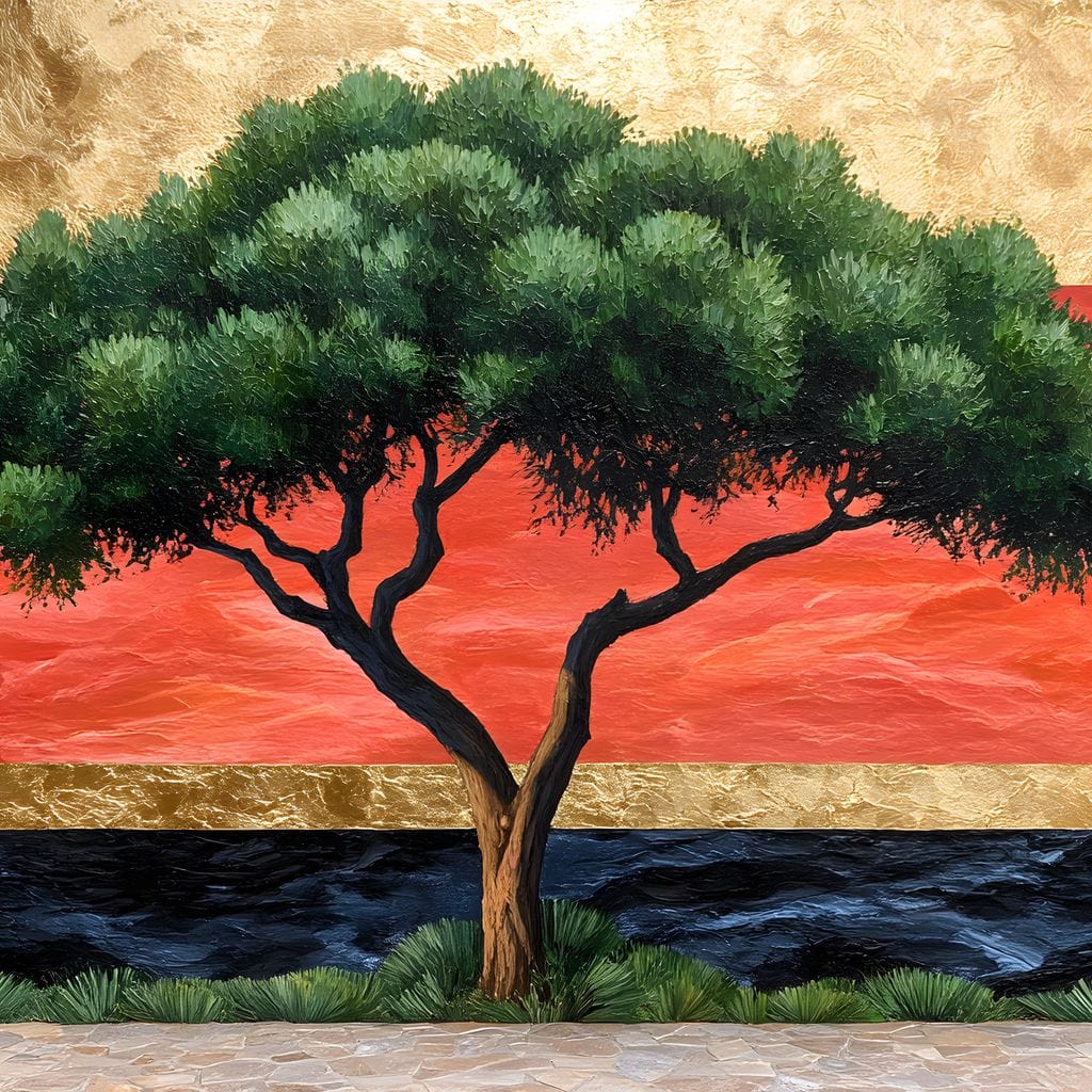 Majestic Dawn Tree Harmony Canvas Wall Art