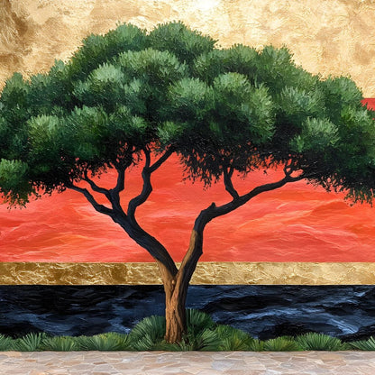 Majestic Dawn Tree Harmony Canvas Wall Art