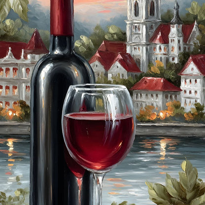 Wine Reflections by the Lake Canvas Wall Art