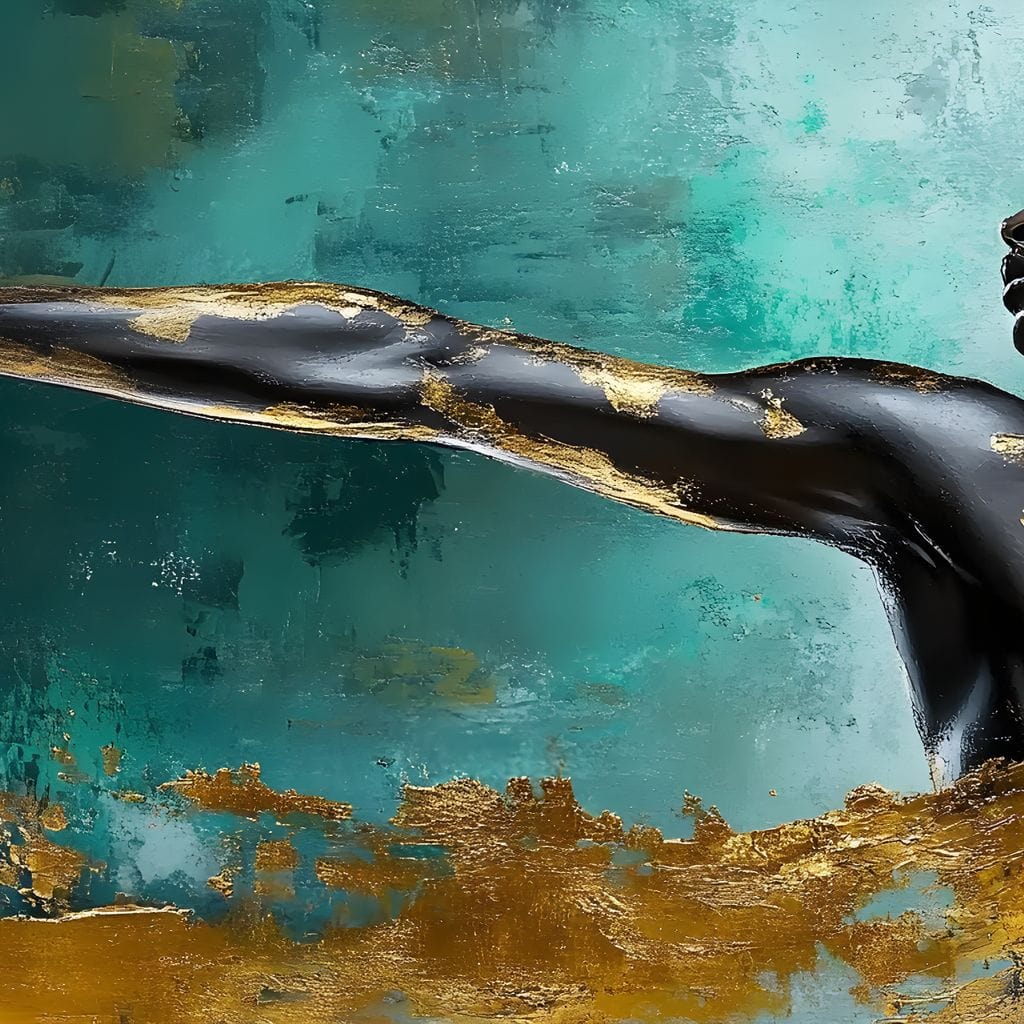 Golden Essence of Movement Canvas Wall Art
