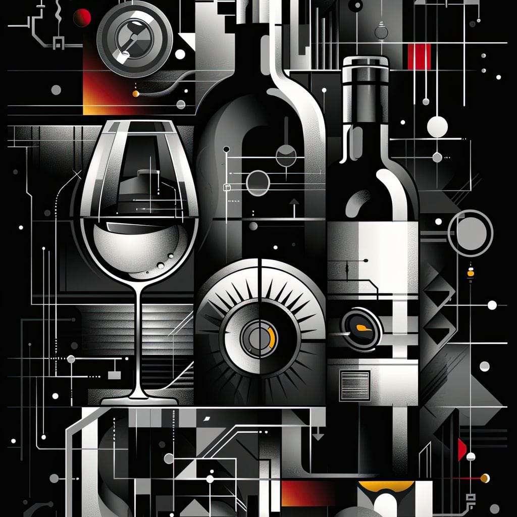 Mechanical Wine Mosaic Canvas Wall Art