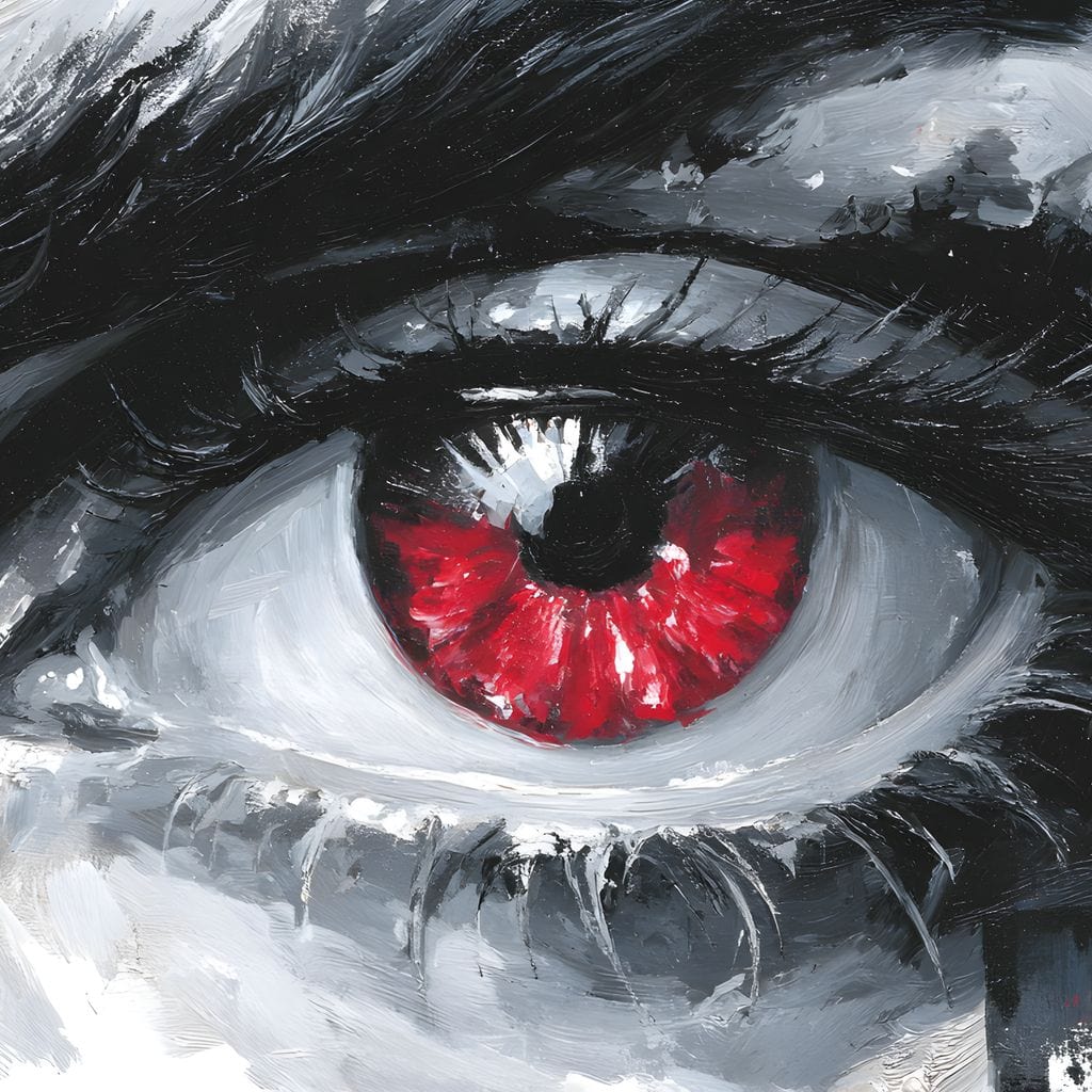 Fiery Iris Abstract Eye Storm Canvas Wall Art