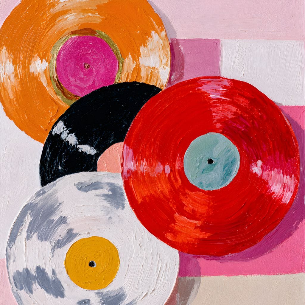Retro Vinyl Color Spin Dance Canvas Wall Art