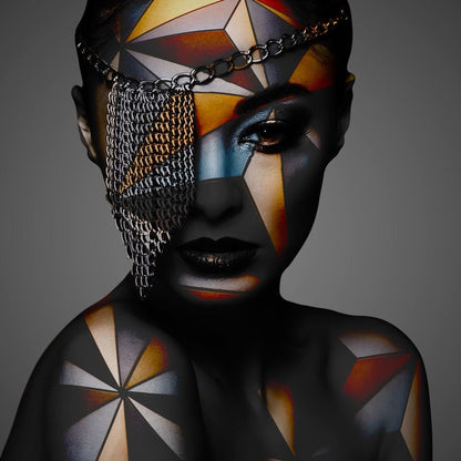 Geometric Face Paint Canvas Wall Art