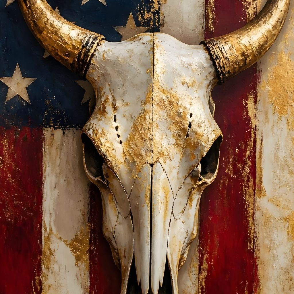 Gilded Horns Of The Republic Canvas Wall Art