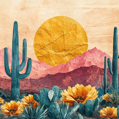 Desert Bloom Sunlit Peaks Canvas Wall Art
