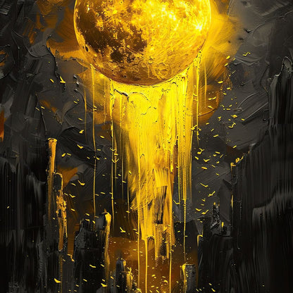 Golden Monolith Meltdown Canvas Wall Art