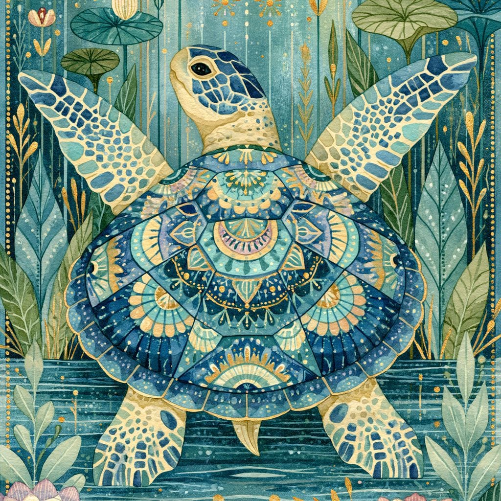 Sacred Traveler Of The Golden Waters Canvas Wall Art