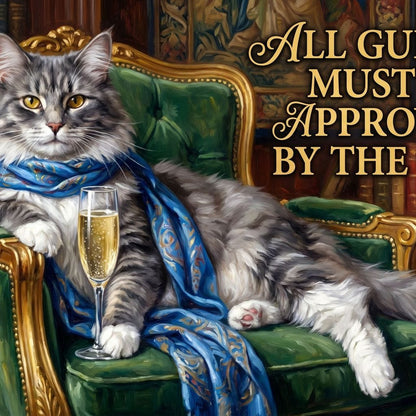 All Guests Must be Approved by the Cat Canvas Wall Art