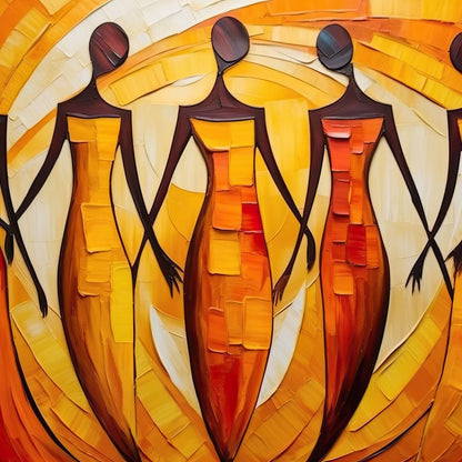 Women in Maroon Harmony Canvas Wall Art
