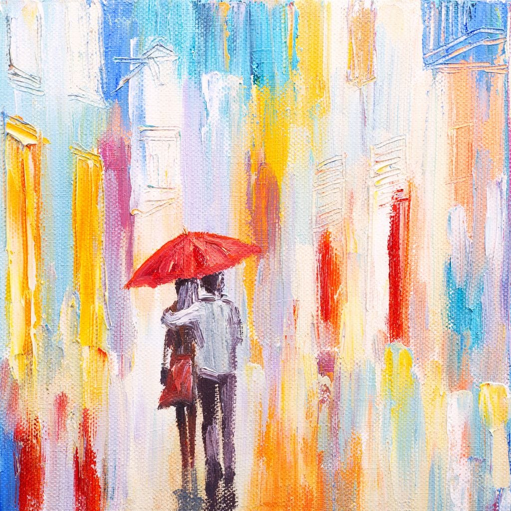 Romantic Rain Canvas Wall Art